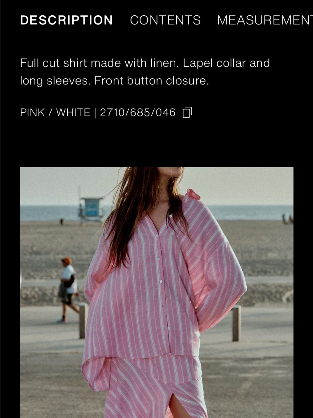 Zara Pink White Striped Button-Down Linen Shirt Relaxed Fit Small NWT - Picture 15 of 16